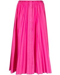 RED Valentino - Pleated Midi Skirt - Lyst
