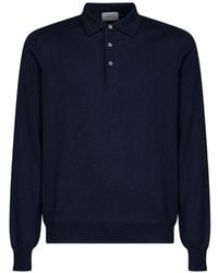 D4.0 - Long-Sleeve Knitted Polo Shirt - Lyst