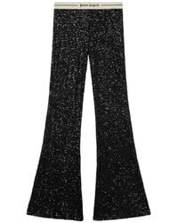Palm Angels - Sequin-Embellished Logo-Waistband Trousers - Lyst