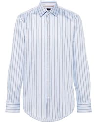 BOSS - Striped Poplin Shirt - Lyst