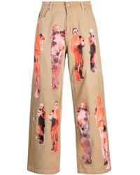 Kidsuper - Graphic-Print Cotton Straight-Leg Jeans - Lyst