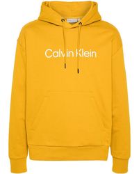 Calvin Klein - Rubberised-logo Cotton Hoodie - Lyst