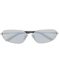 Balenciaga - Oval-Frame Mirrored-Lens Sunglasses - Lyst