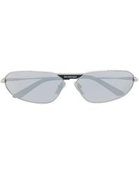 Balenciaga - Oval-Frame Mirrored-Lens Sunglasses - Lyst