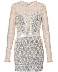 Balmain - Embellished Mini Dress - Lyst