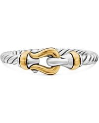 David Yurman - 18Kt And Sterling Petite Buckle Ring (2Mm) - Lyst