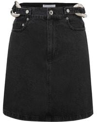 JW Anderson - Chain-Link Detail Denim Skirt - Lyst