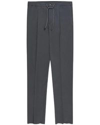 Slowear - Seersucker Broek Met Trekkoord En Toelopende Pijpen - Lyst