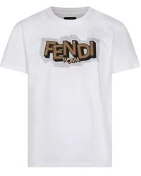 Fendi - Rhinestone-Print T-Shirt - Lyst