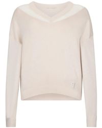 Liu Jo - V-Neck Logo-Embellished Sweater - Lyst