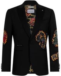 Philipp Plein - Patch-Detail Peak-Lapel Blazer - Lyst