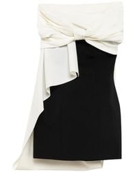 MSGM - Bow-Detail Off-Shoulder Mini Dress - Lyst