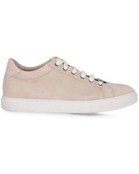 Isaia - Logo-Embroidered Lace-Up Sneakers - Lyst