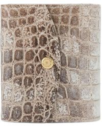 Kwanpen - Portefeuille À Effet Peau De Crocodile Et Bouton Pression - Lyst