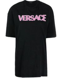 Versace - Logo-Print Cotton T-Shirt - Lyst