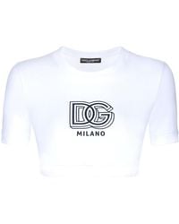 Dolce & Gabbana - T-shirt en coton mélangé à logo imprimé - Lyst