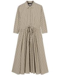 Brooks Brothers - Printed Drawstring Midi Dress - Lyst