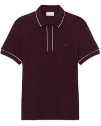Lacoste - Paris Piped-Trim Piqué Polo Shirt - Lyst