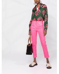 Etro Cropped-Jeans mit hohem Bund - Pink
