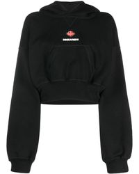 DSquared² - Baseball-cap Cotton Cropped Hoodie - Lyst