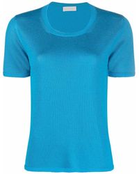 Bruno Manetti Short-sleeved Knitted Top - Blue