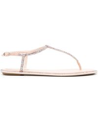 Rene Caovilla - Rhinestone-Embellished Leather Sandals - Lyst