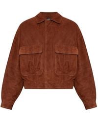Balmain - Suede Flap-Pocket Jacket - Lyst