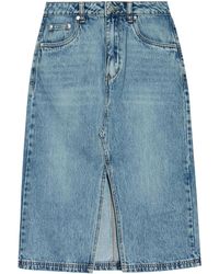 Gestuz - Falda vaquera con parche del logo - Lyst