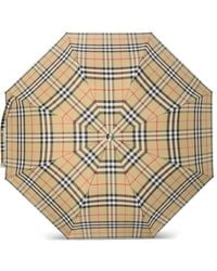 Burberry - Checked Folding Umbrella - Lyst