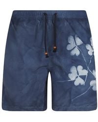 ESCAPISTA - Ki Garment‑Dyed Floral-Print Drawstring Swim Shorts - Lyst