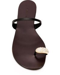 Giuseppe Zanotti Sandalias planas con detalle de anillo - Negro