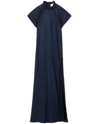Claudie Pierlot - Lace-Trim Ruffled Maxi Dress - Lyst