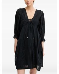 Twinset - Lace-Trim Cotton Mini Dress - Lyst