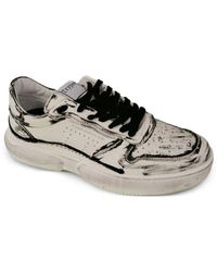 TRYPEE - Distressed Lace-Up Leather Sneakers - Lyst