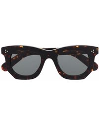Lesca Ogre Geometric-frame Sunglasses - Brown