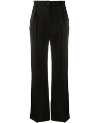 La Collection Wide Leg Tailored Silk Pants - Black