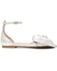 Red(V) - Bow-Detail Metallic Leather Sandals - Lyst