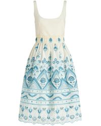 Etro - Broderie Anglaise Flared Dress - Lyst