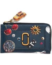 Marc Jacobs - The Trinket Printed Zip Leather Wallet - Lyst