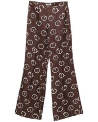 Sandro - Palazzo Broek Met Bloemenprint En Afwerking - Lyst