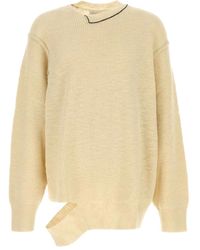 Yohji Yamamoto - Asymmetrical-Design Wool Sweater - Lyst