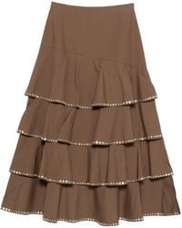 Sandro - Midi Crystal-Embellished A-Line Skirt - Lyst