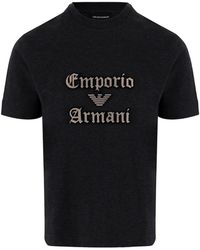 Emporio Armani - Heavy Jersey T-Shirt With Soft Embossed Logo - Lyst