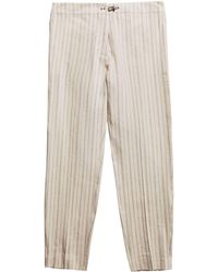 Fay - Clasp-fastening Stripe-print Trousers - Lyst
