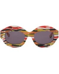 Marni - Spacey Stripey Ik Kil Cenote Oval-Frame Sunglasses - Lyst