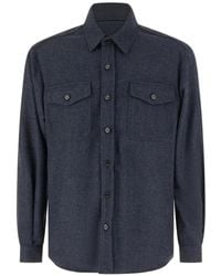 Iceberg - Herringbone Button-Up Shirt - Lyst