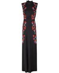 Saloni - Fleur Floral-Print Maxi Dress - Lyst