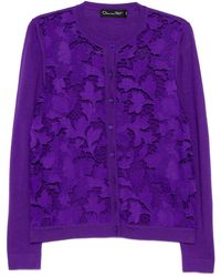 Oscar de la Renta - Floral Lace Cardigan - Lyst