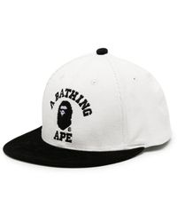 A Bathing Ape - Logo-embroidered Flat-peak Cap - Lyst