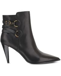 Pinko - Buckle-Fastening Pointed-Toe Ankle Boots - Lyst